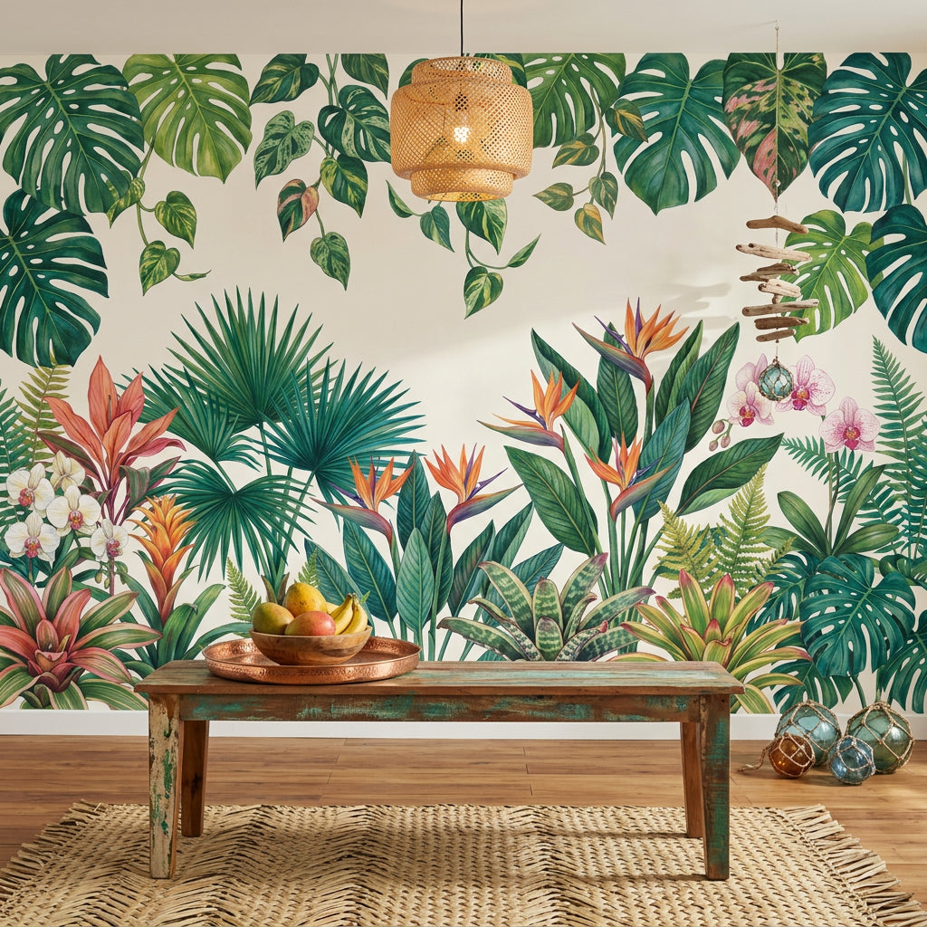 Bird Of Paradise Wallpaper Tropical Botanical Wall Mural