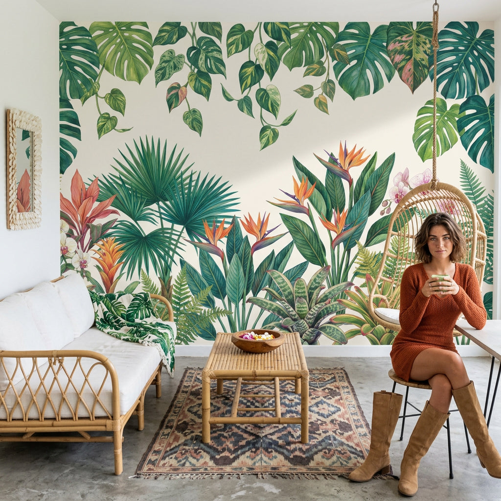 Bird Of Paradise Wallpaper Tropical Botanical Wall Mural
