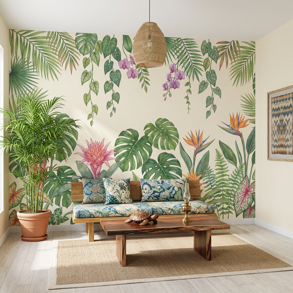 Bird Of Paradise Wallpaper Tropical Botanical Wall Mural