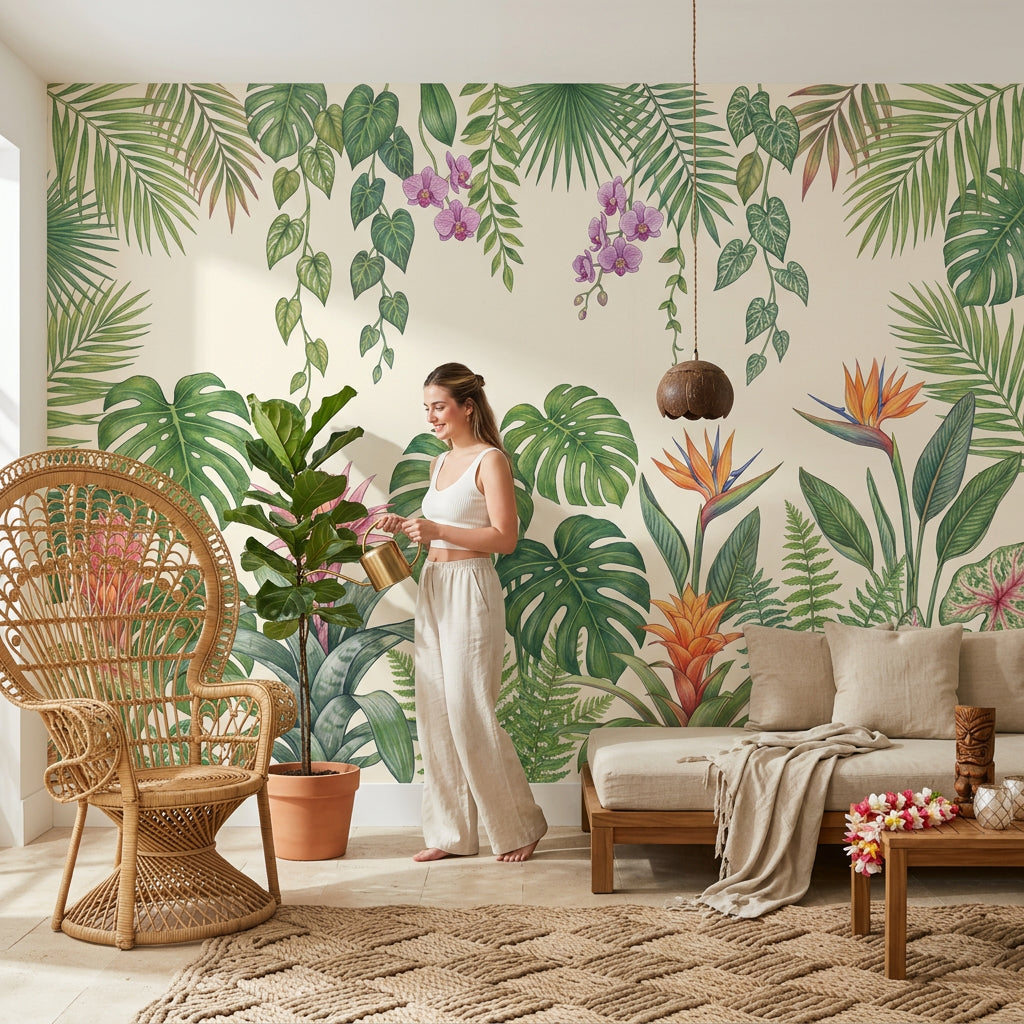 Bird Of Paradise Wallpaper Tropical Botanical Wall Mural
