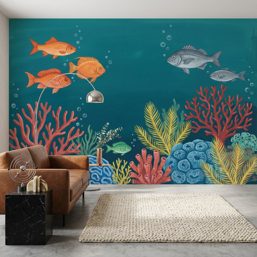 Coral Reef Wallpaper Underwater Removable Fish Wall Decor