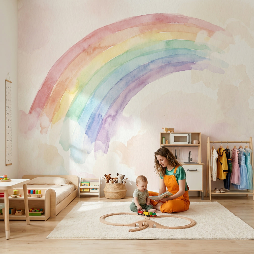 Cloudy Sky Wallpaper Watercolor Texture Cloudy Sky Removable Wall Decor