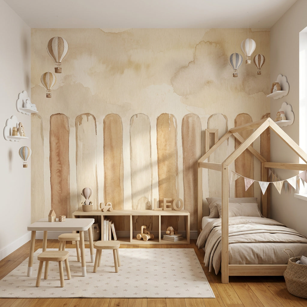 Abstract Wallpaper Watercolor Striped Removable Wall Decor