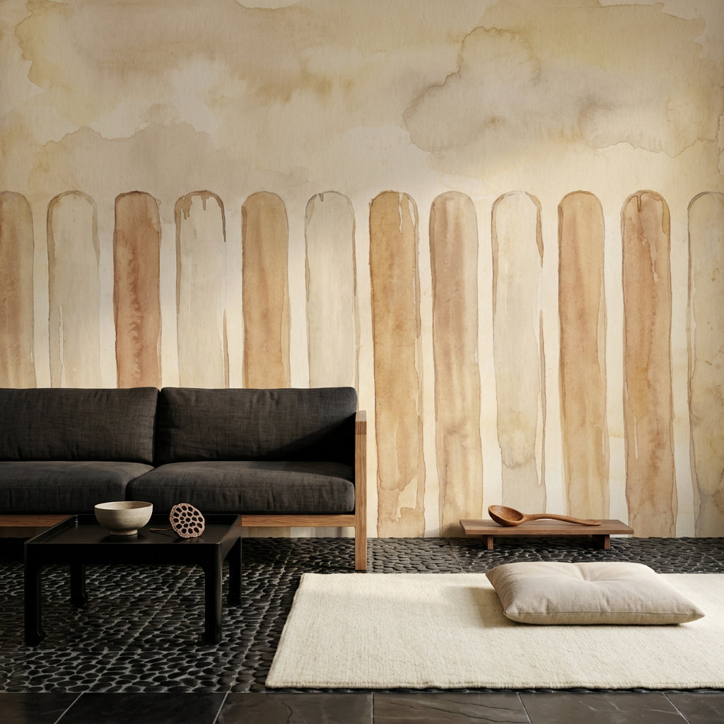 Abstract Wallpaper Watercolor Striped Removable Wall Decor