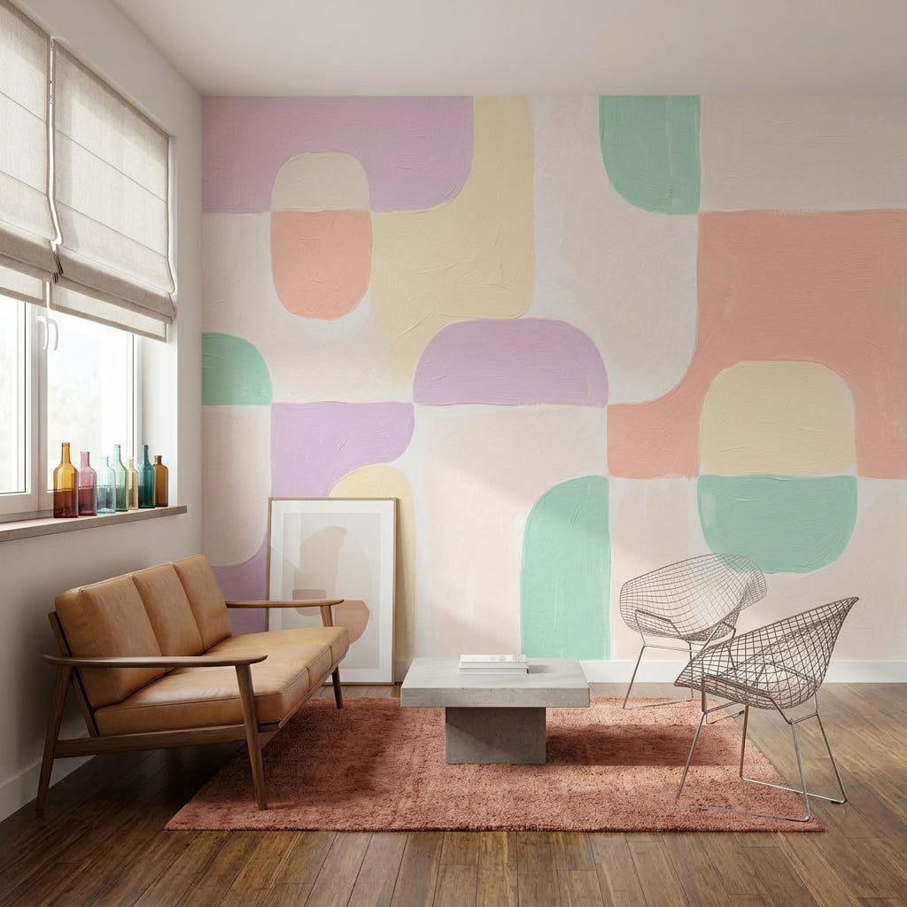 White Background Wallpaper Minimal Modern Wall Mural