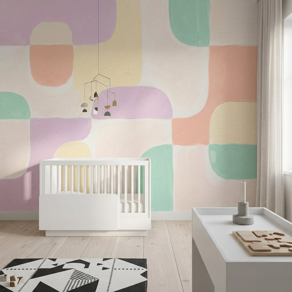 White Background Wallpaper Minimal Modern Wall Mural