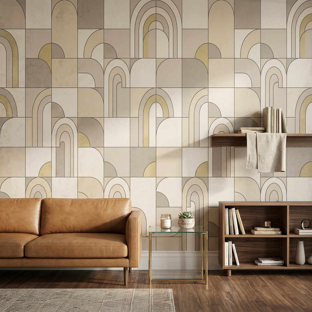 Geometric Wallpaper Arches Art Deco Removable Wall Decor
