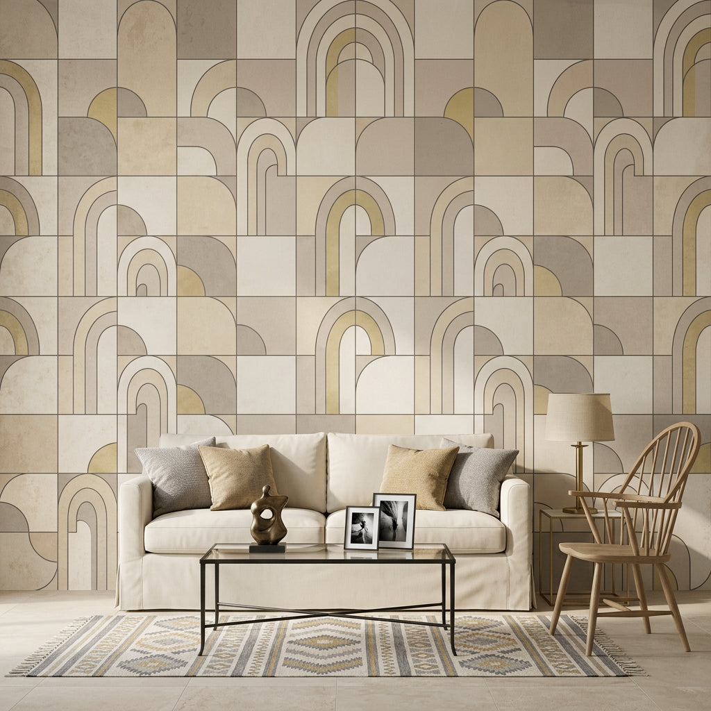 Geometric Wallpaper Arches Art Deco Removable Wall Decor