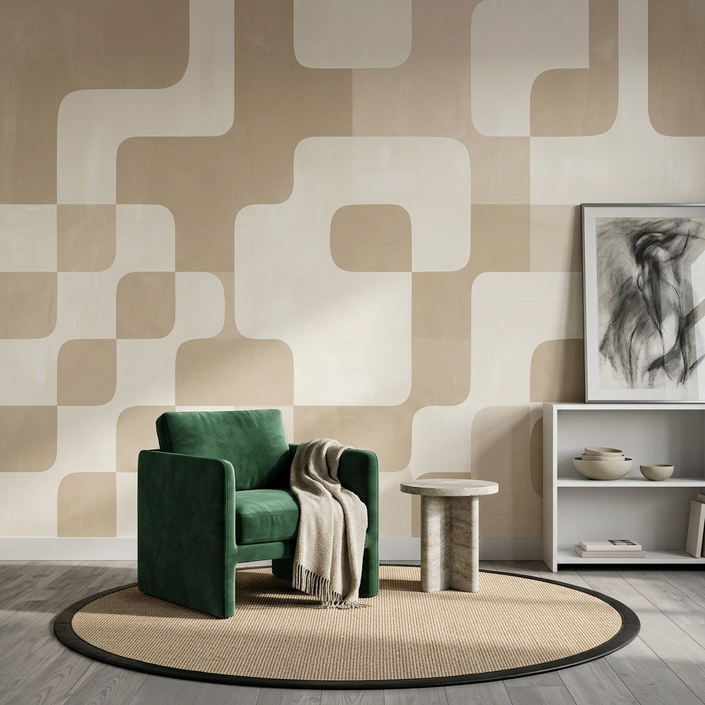 Mid Century Modern Wallpaper Retro Minimalist Wall Mural