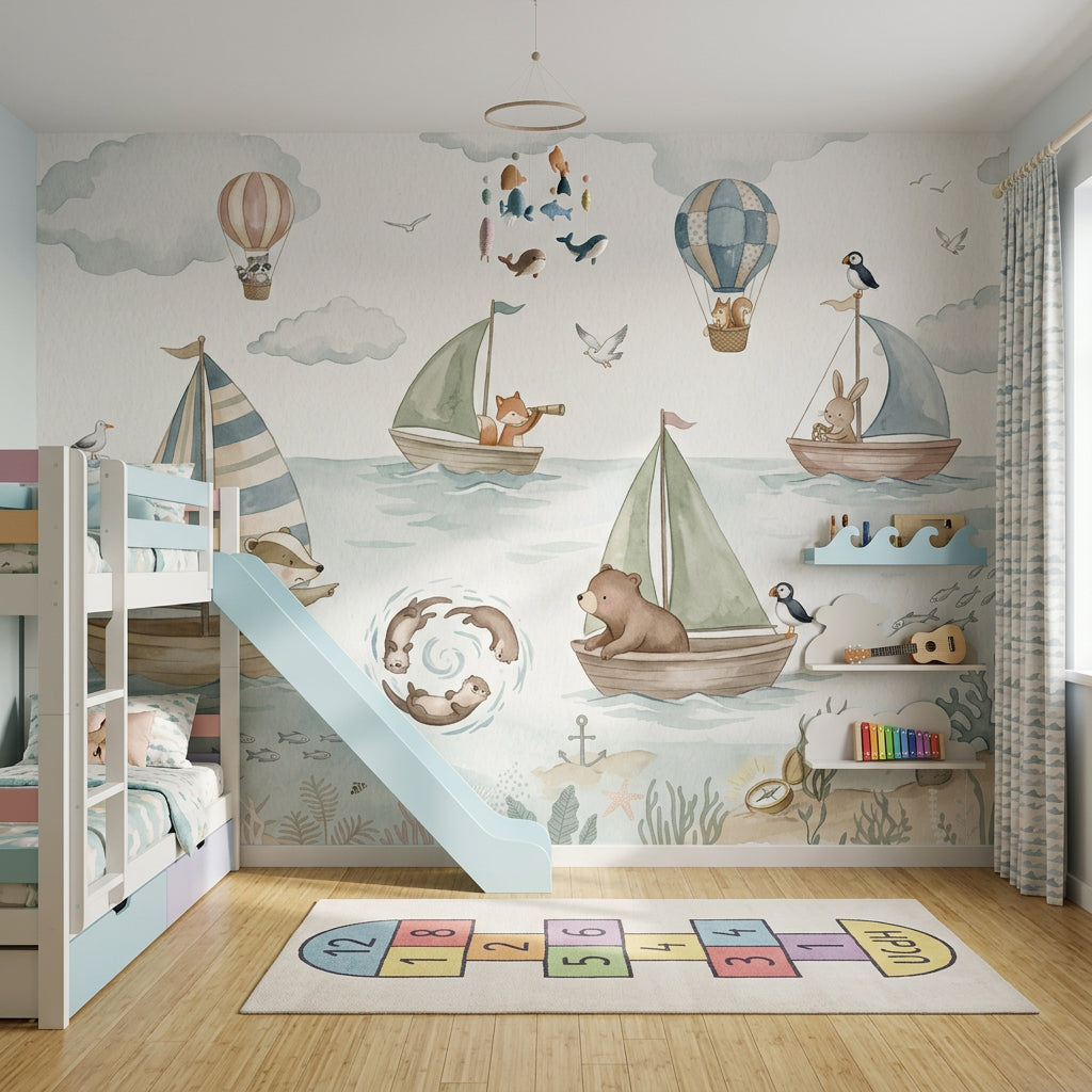 Watercolor Texture Wallpaper Nautical Ocean Removable Wall Decor