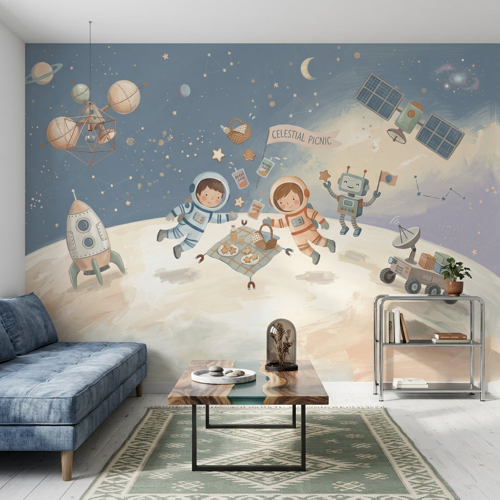 With Stars Wallpaper Starry Sky Removable Galaxy Wall Decor