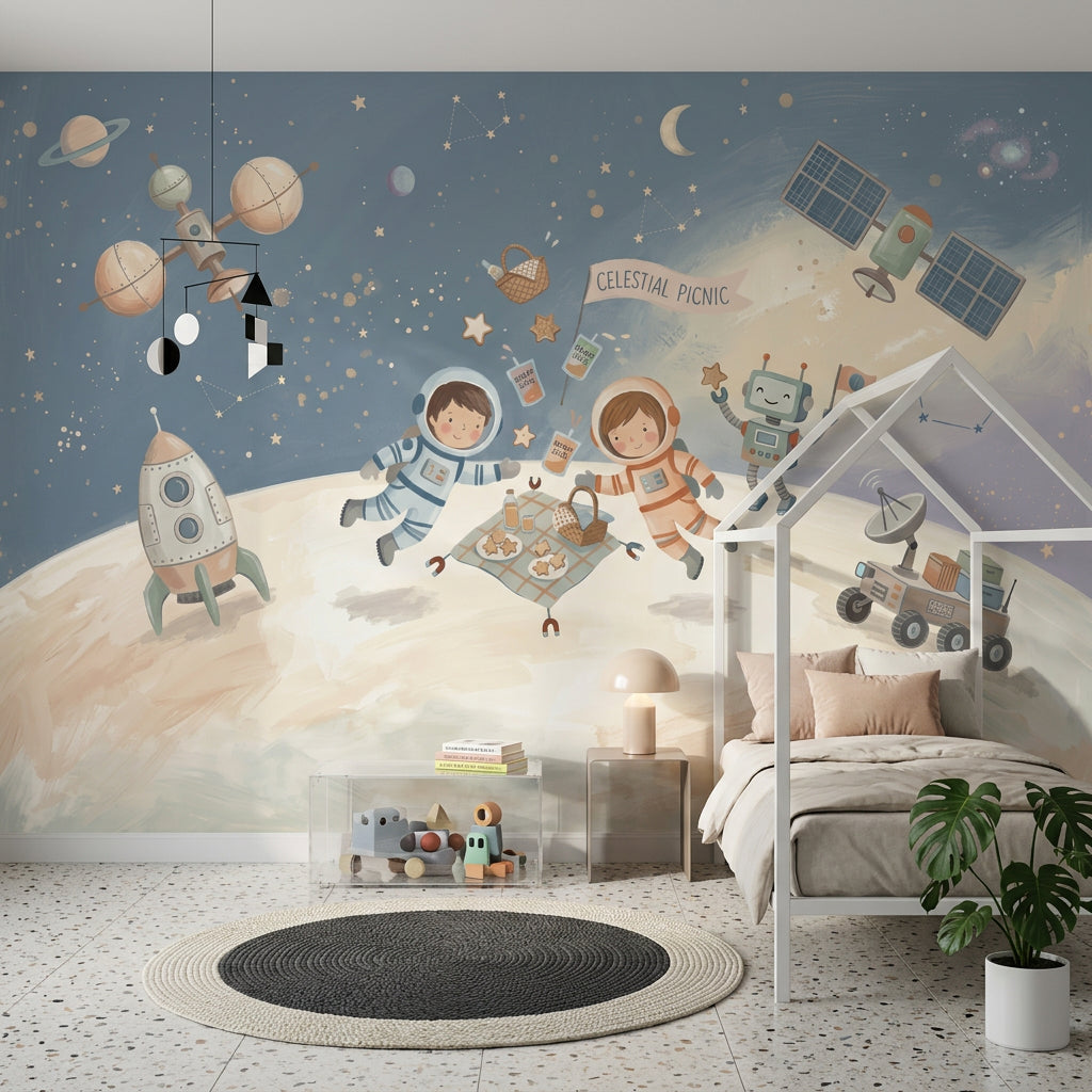 With Stars Wallpaper Starry Sky Removable Galaxy Wall Decor