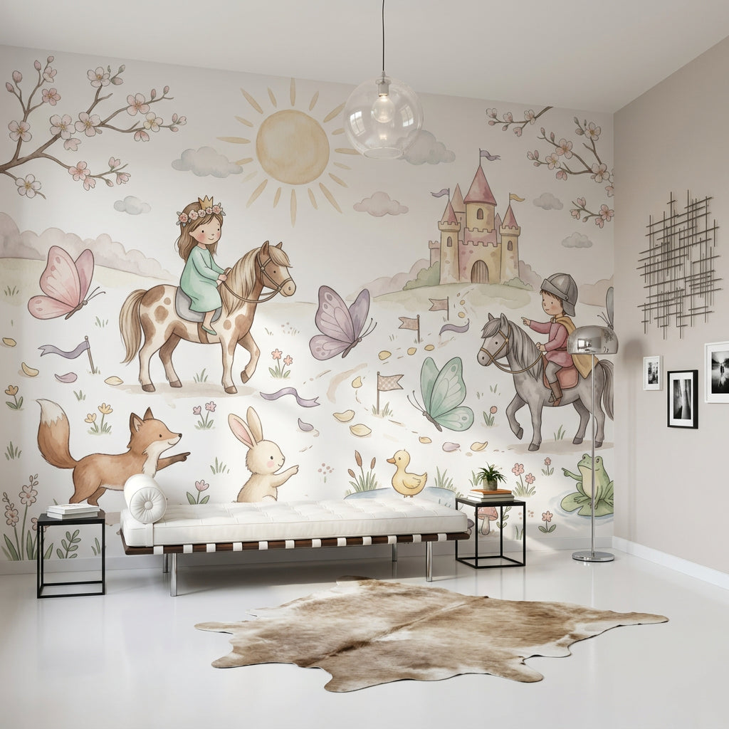 White Background Wallpaper Pastel Butterflies Removable Wall Decor