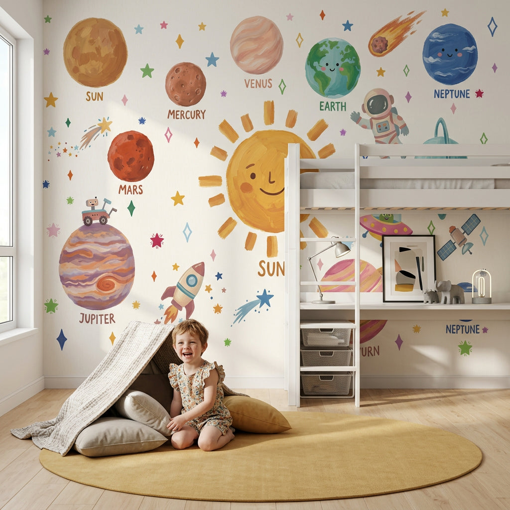 Astronaut Floating Wallpaper Space Galaxy Removable Wall Decor