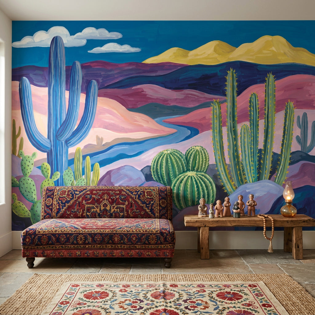 Desert Landscape Wallpaper Cactus Southwestern Wall Mural