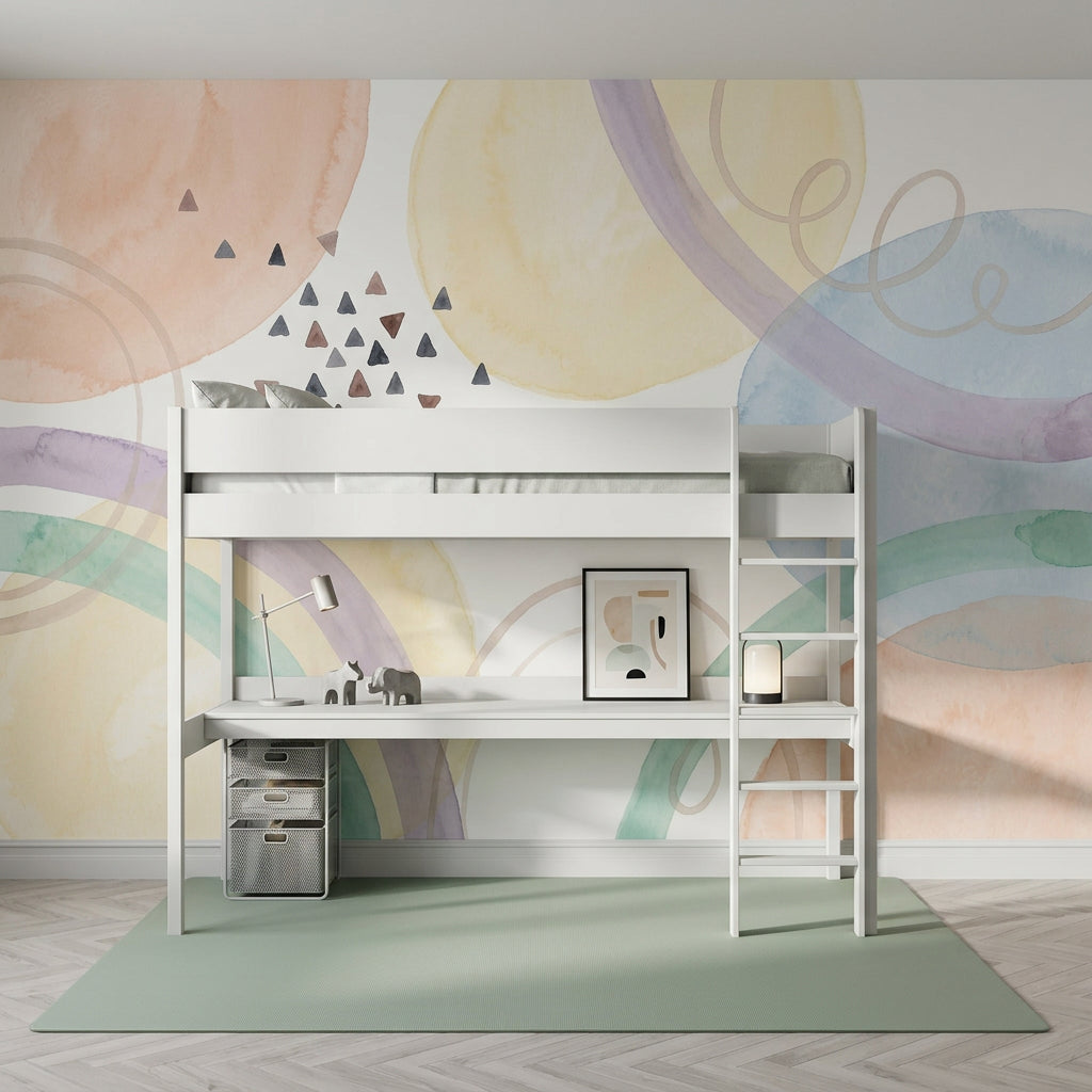 White Background Wallpaper Minimalist Modern Wall Mural