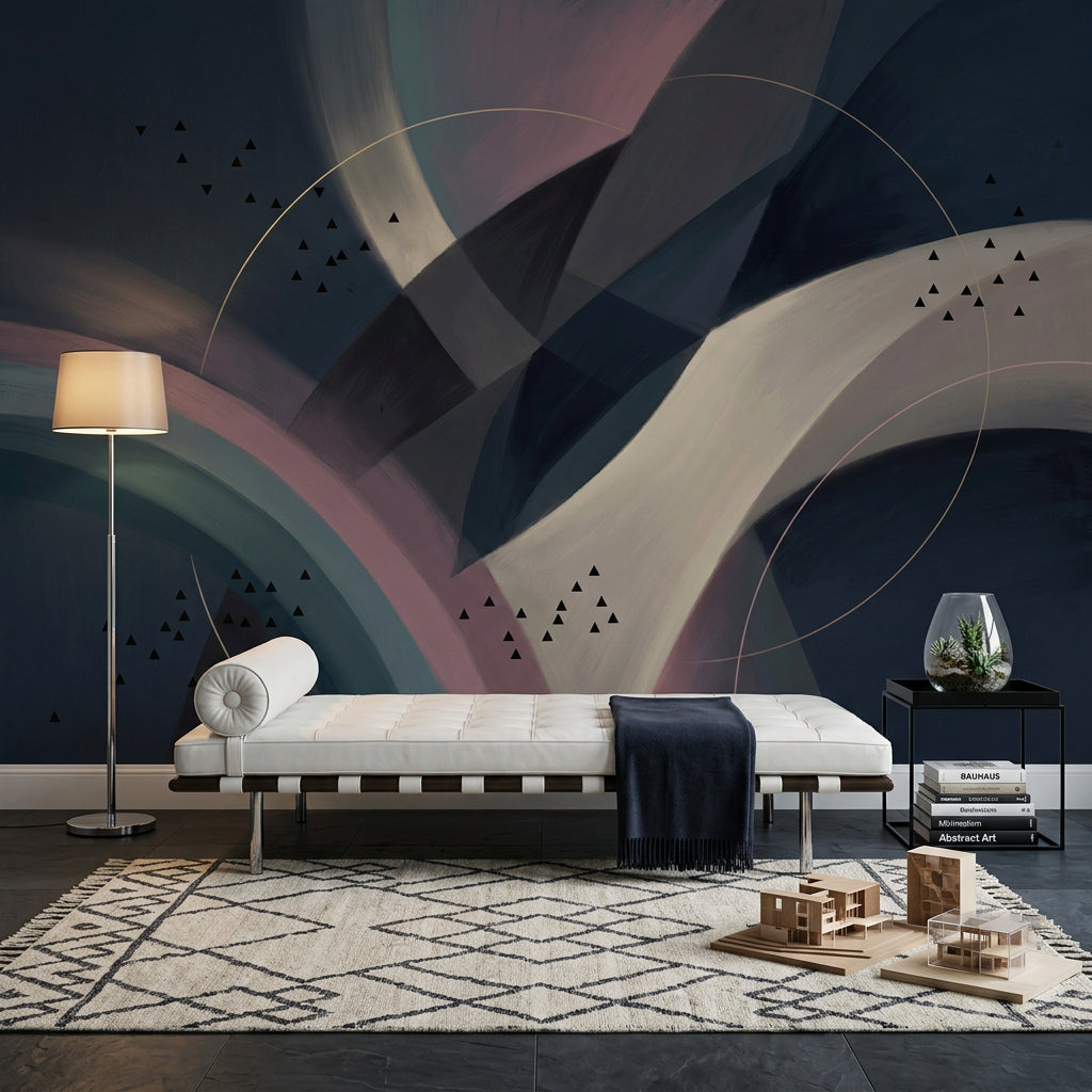 Mid Century Modern Wallpaper Contemporary Removable Geometric Wall Decor