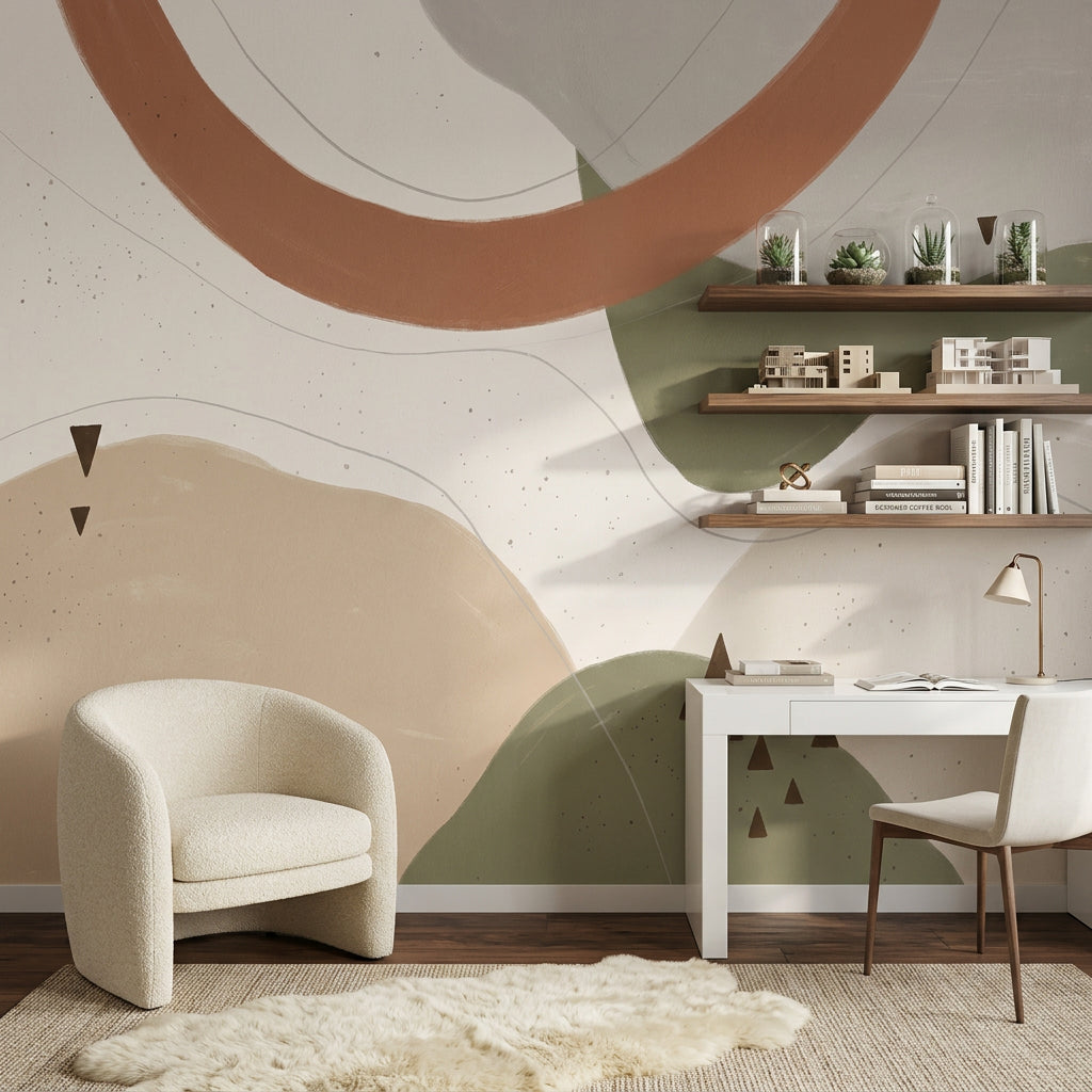 White Background Wallpaper Topographic Map Removable Wall Decor