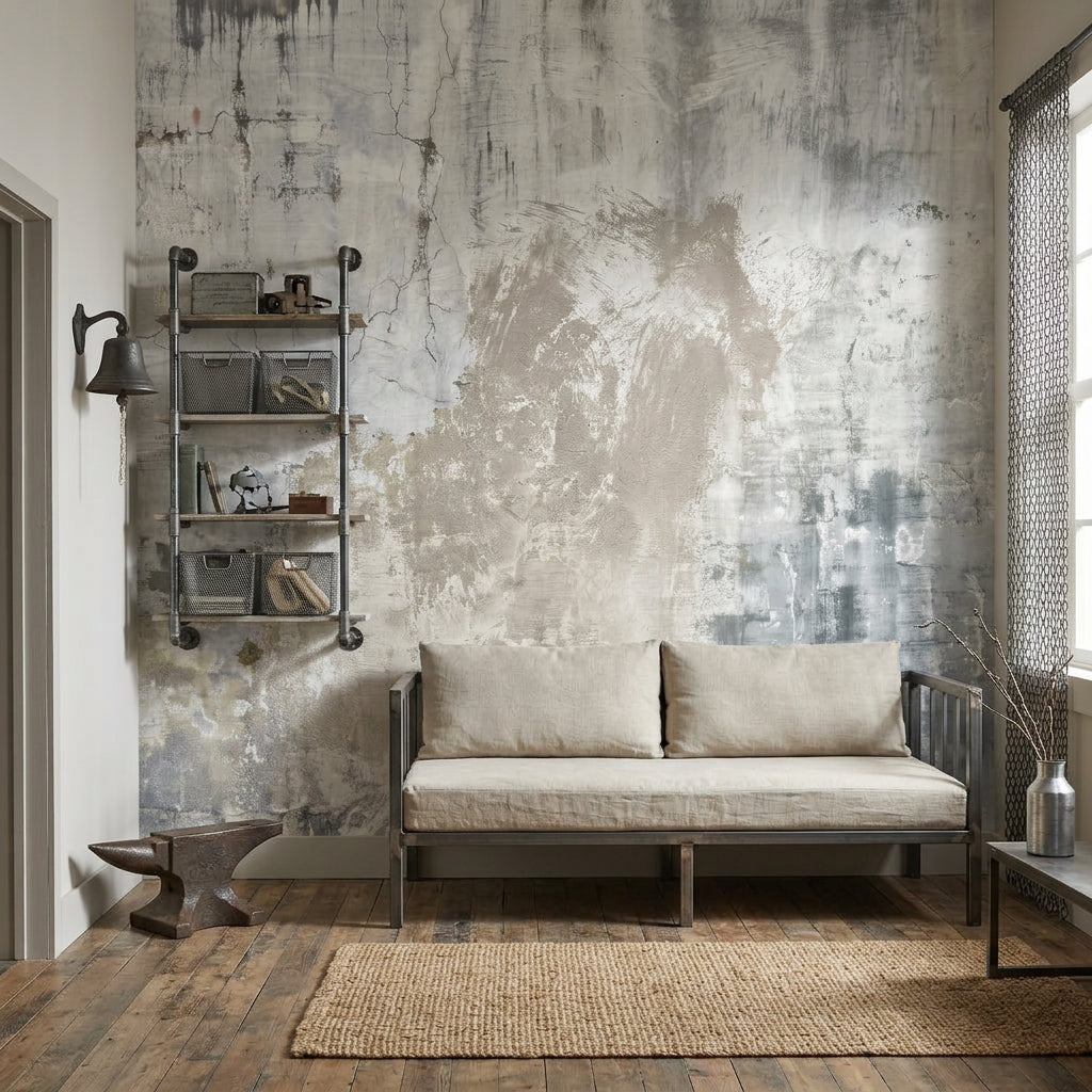Concrete Wall Wallpaper Cement Texture Removable Industrial Wall Decor