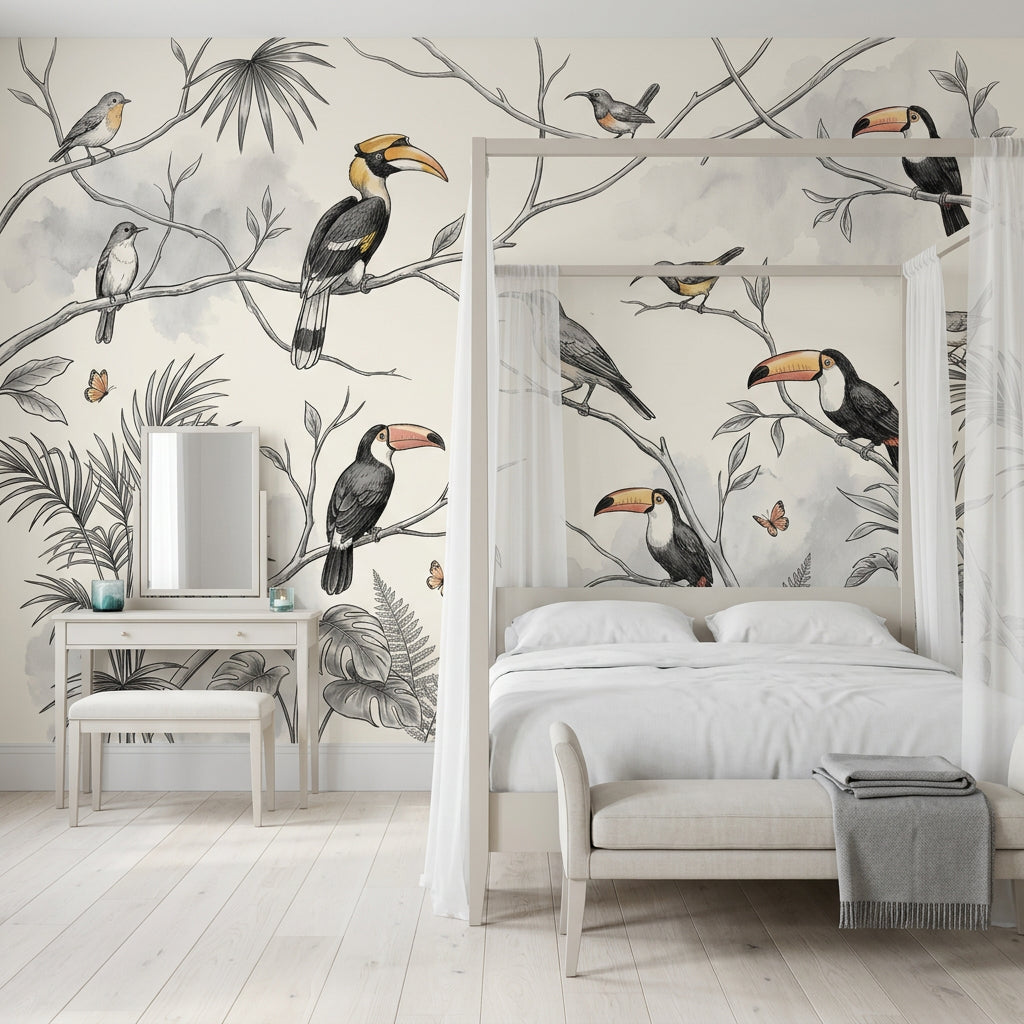 Tropical Birds Wallpaper Exotic Birds Jungle Birds Wall Mural
