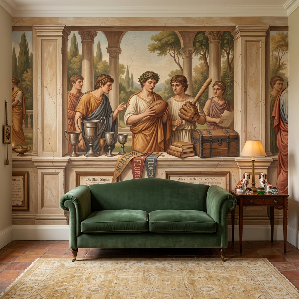 Classical Mural Wallpaper Roman Togas Columns And Arches Removable Wall Decor