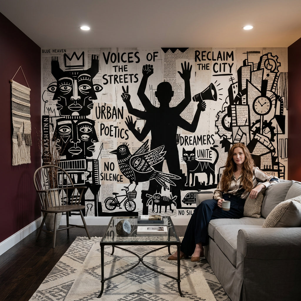 Poster Wall Wallpaper Paper Texture Urban Removable Wall Decor