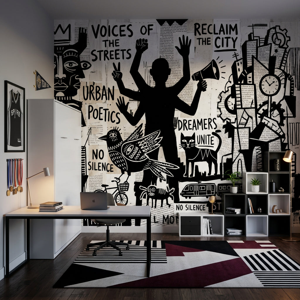 Poster Wall Wallpaper Paper Texture Urban Removable Wall Decor
