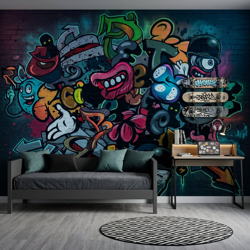 Brick Wall Wallpaper Urban Street Art Removable Wall Decor