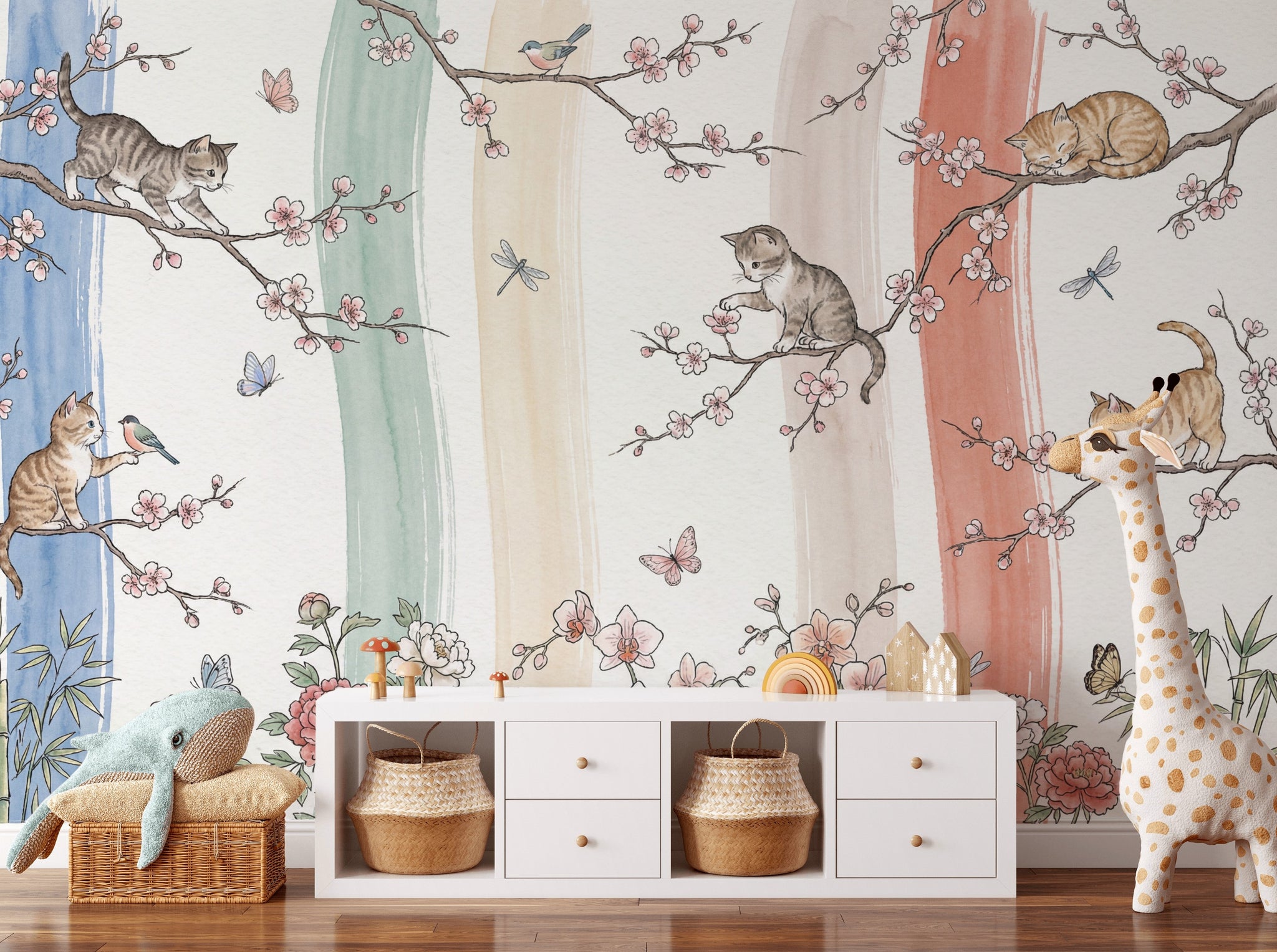Pink Cherry Wallpaper Paper Texture Pink Cherry Removable Wall Decor