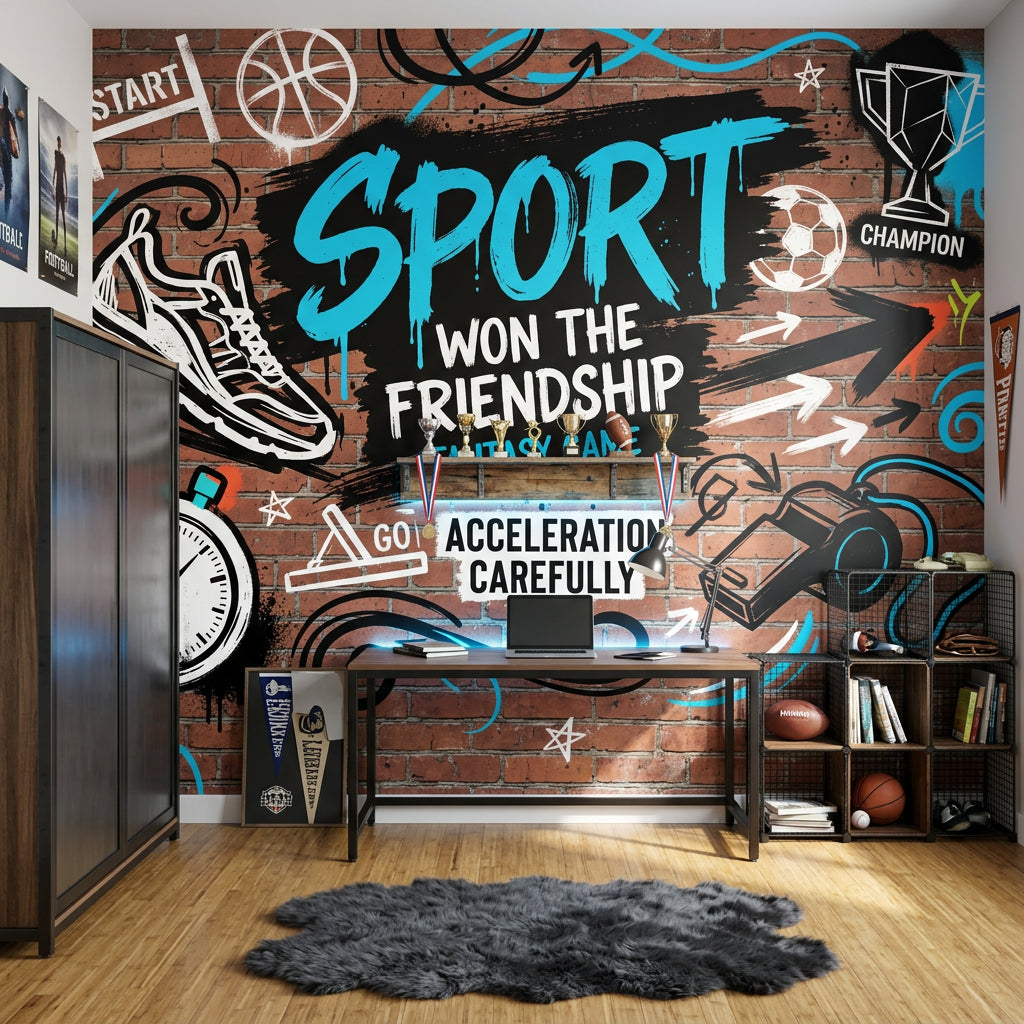 Brick Wall Wallpaper Graffiti Brick Wall Street Art Wall Mural
