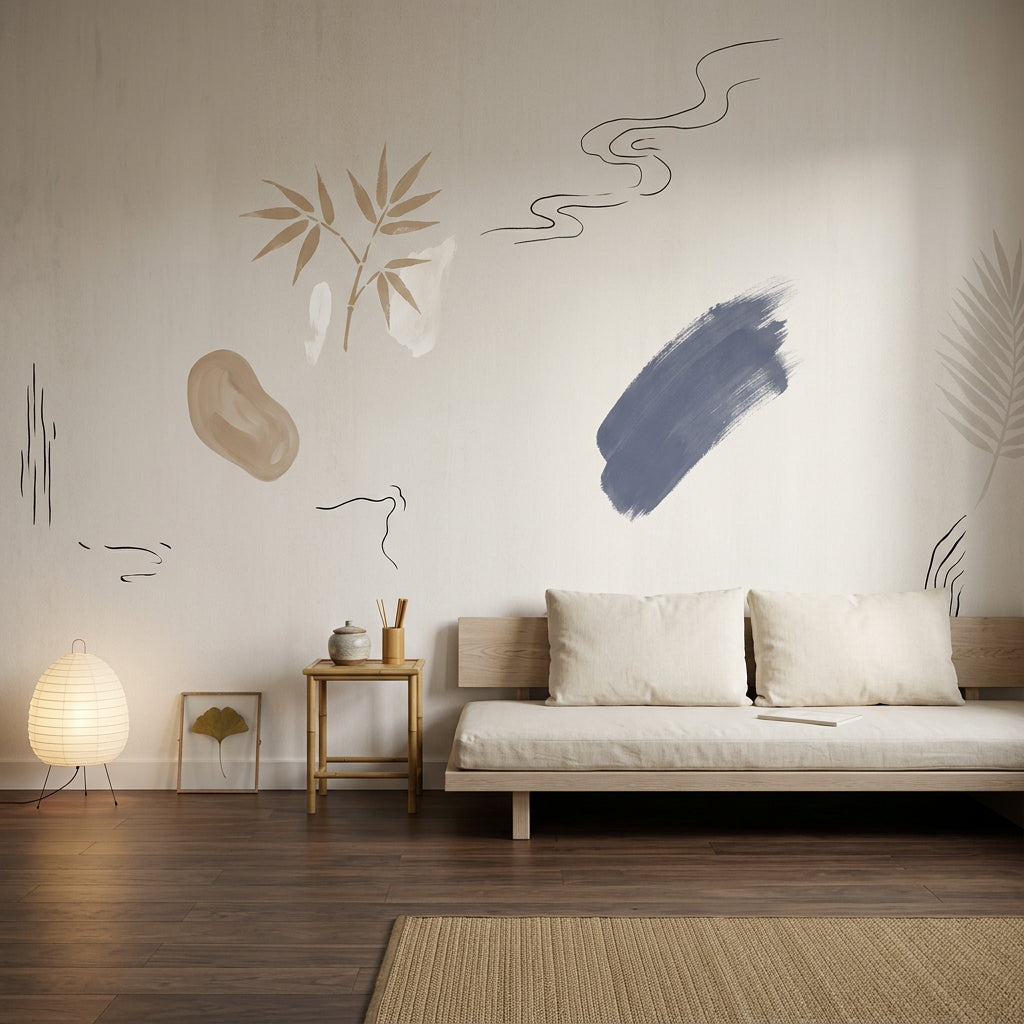 Light Abstract Wallpaper Minimalist Removable Airy Neutral Wall Decor