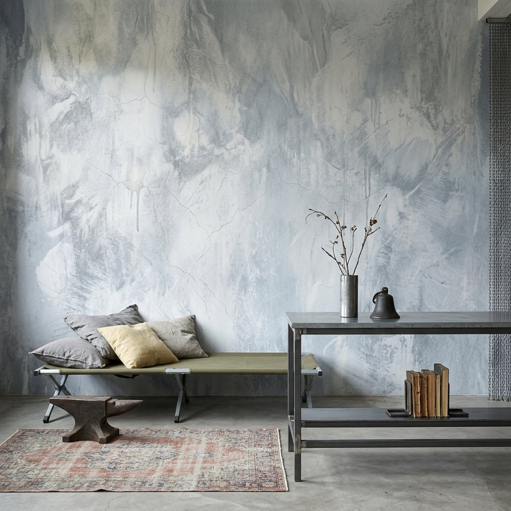 Concrete Texture Wallpaper Cement Finish Plaster Effect Wall Mural