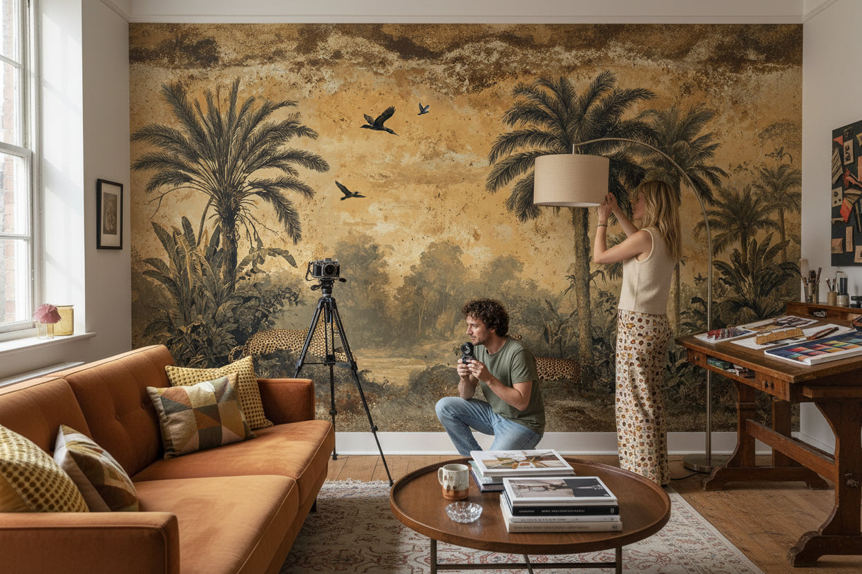 Tropical Birds Wallpaper Vintage Tropical Wall Mural