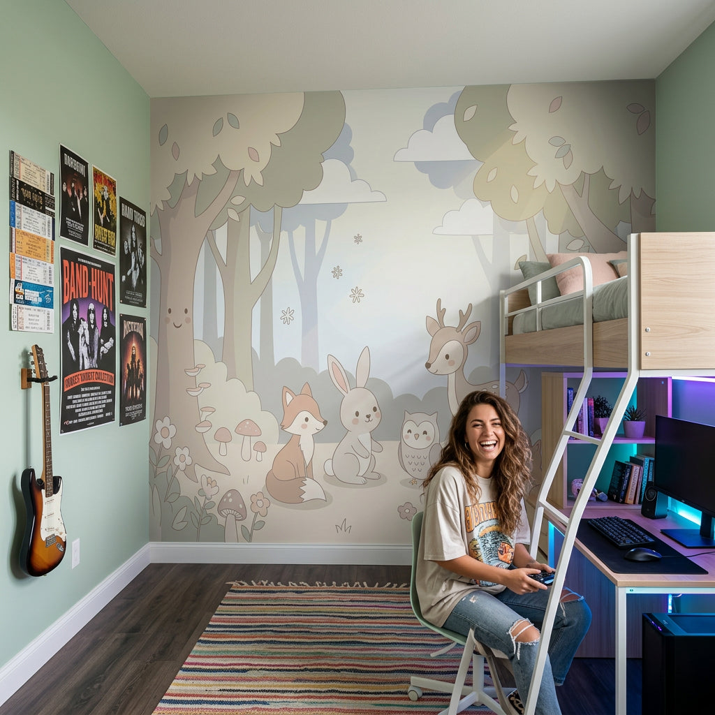 Whimsical Forest Wallpaper Enchanted Woodland Removable Nursery Wall Decor