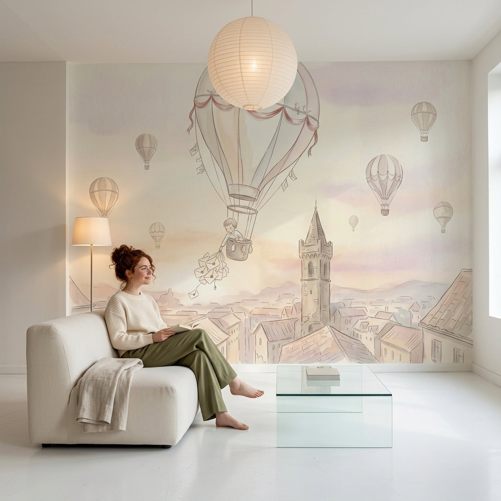 Hot Air Balloon Wallpaper Balloon Ride Removable Nursery Wall Decor
