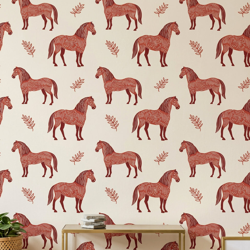 Horse Wallpaper Zebra Animal Motif Removable Wall Decor