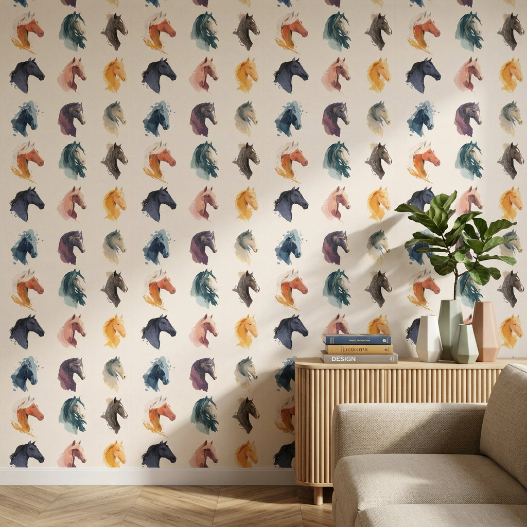 Horse Wallpaper Equestrian Removable Animal Portrait Wall Decor