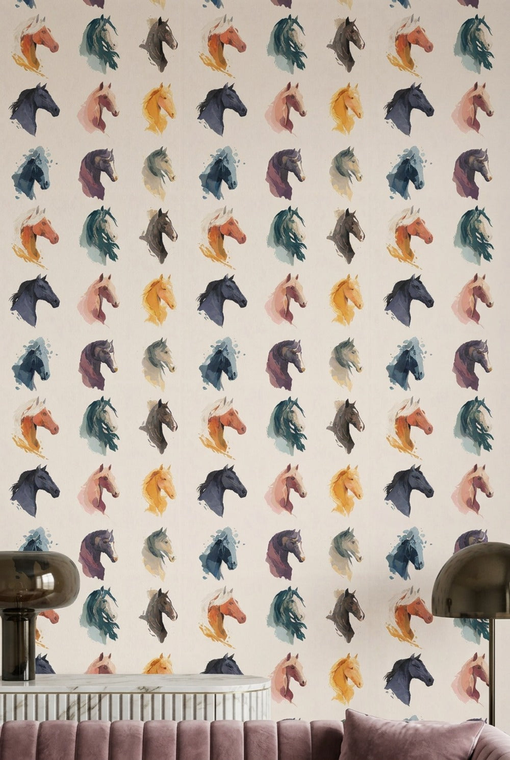 Horse Wallpaper Equestrian Removable Animal Portrait Wall Decor