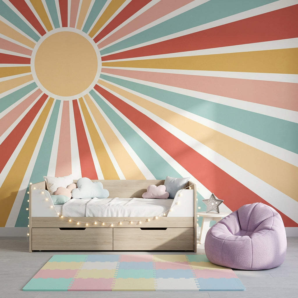 Mid Century Modern Wallpaper Retro Geometric Removable Wall Decor