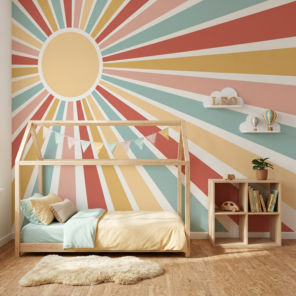 Mid Century Modern Wallpaper Retro Geometric Removable Wall Decor