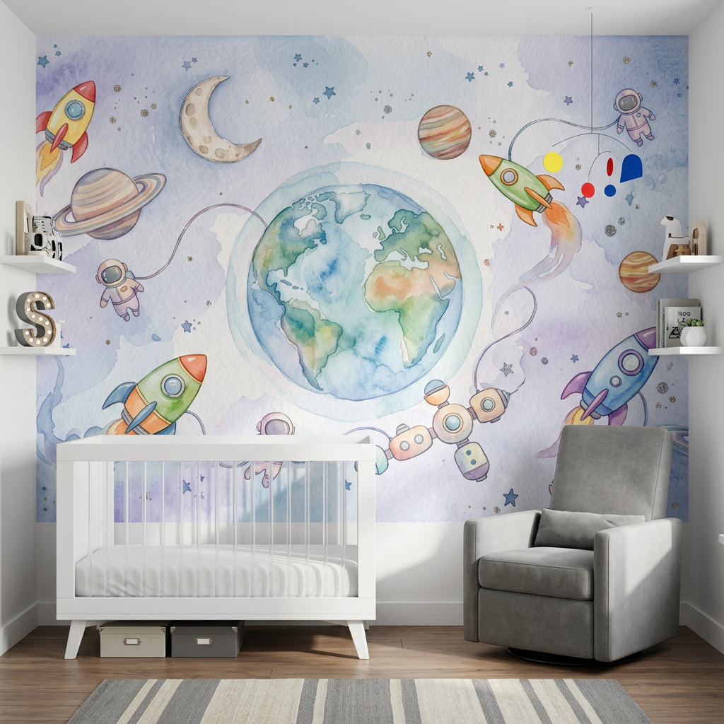 Watercolor Texture Wallpaper Painted Wash Pastel Space Wall Mural