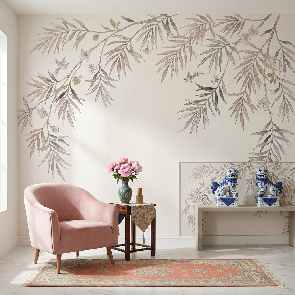 Botanical Wallpaper Watercolor Branches Wall Mural