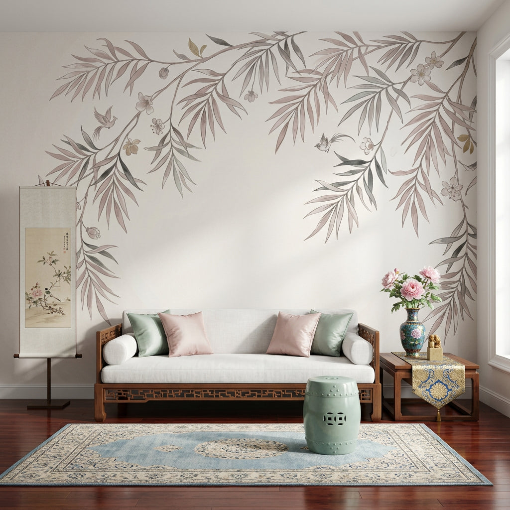 Botanical Wallpaper Watercolor Branches Wall Mural