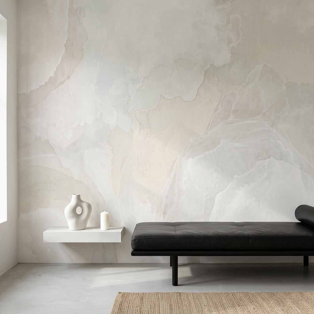 Marble Wallpaper Watercolor Wash Abstract Wall Mural