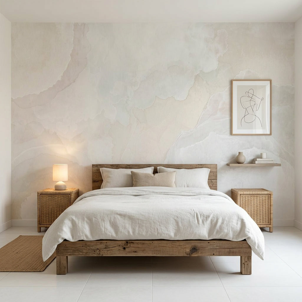 Marble Wallpaper Watercolor Wash Abstract Wall Mural