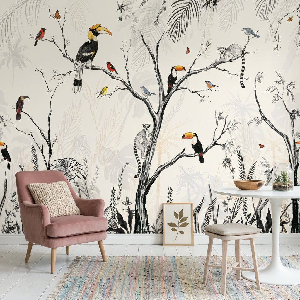 Toucan Wallpaper Tropical Birds Wall Mural