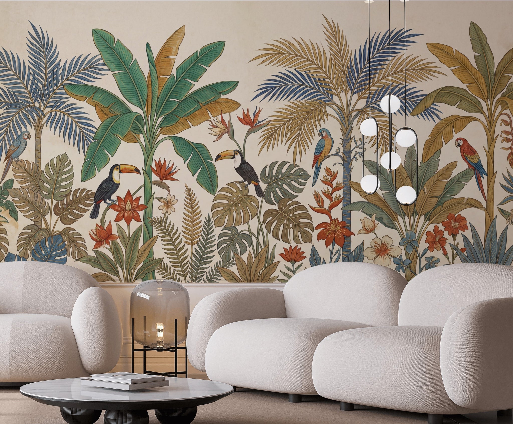 Tropical Birds Wallpaper Exotic Toucans Parrot Wall Mural