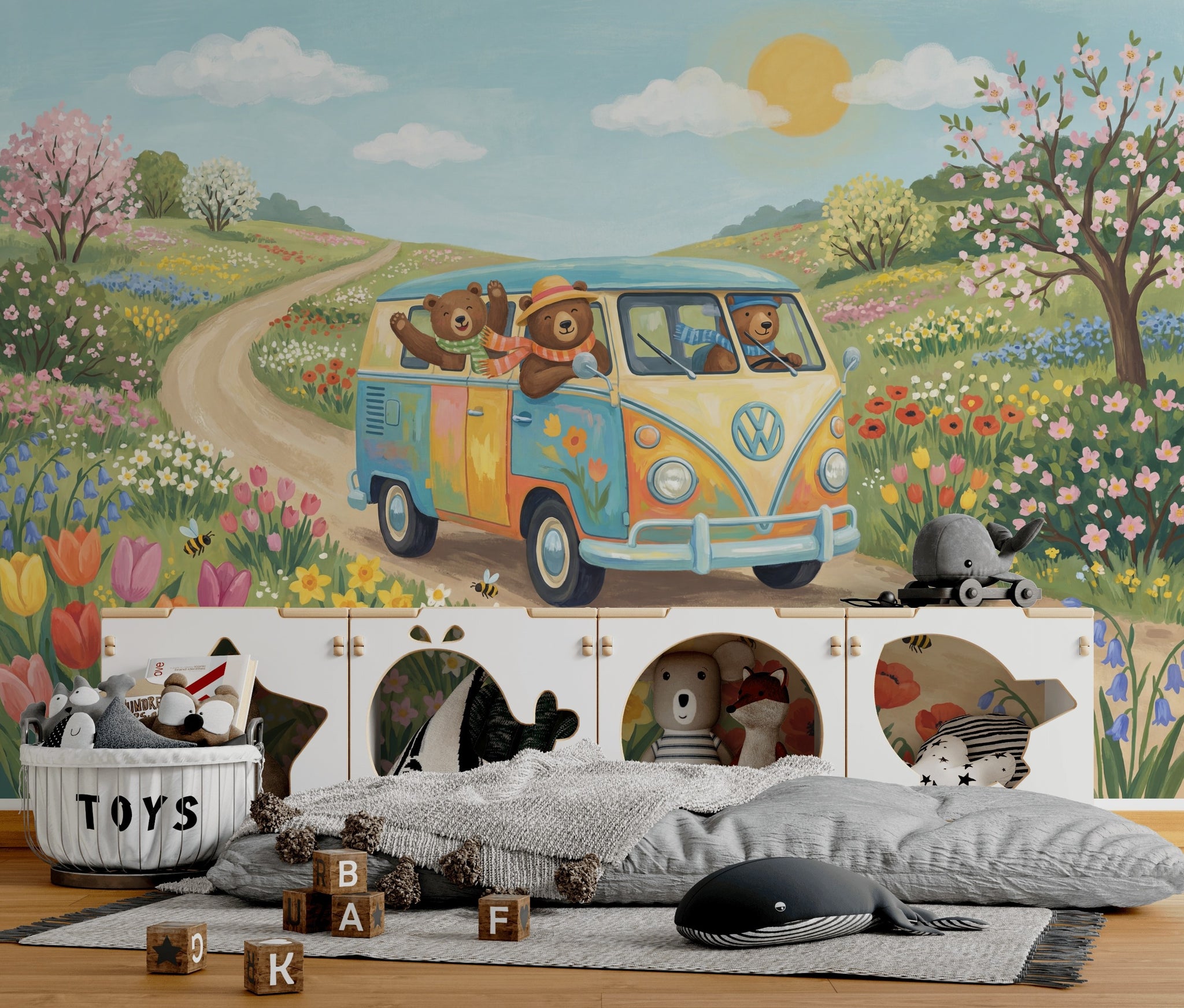 Sunny Sky Wallpaper Pastel Spring Wall Mural