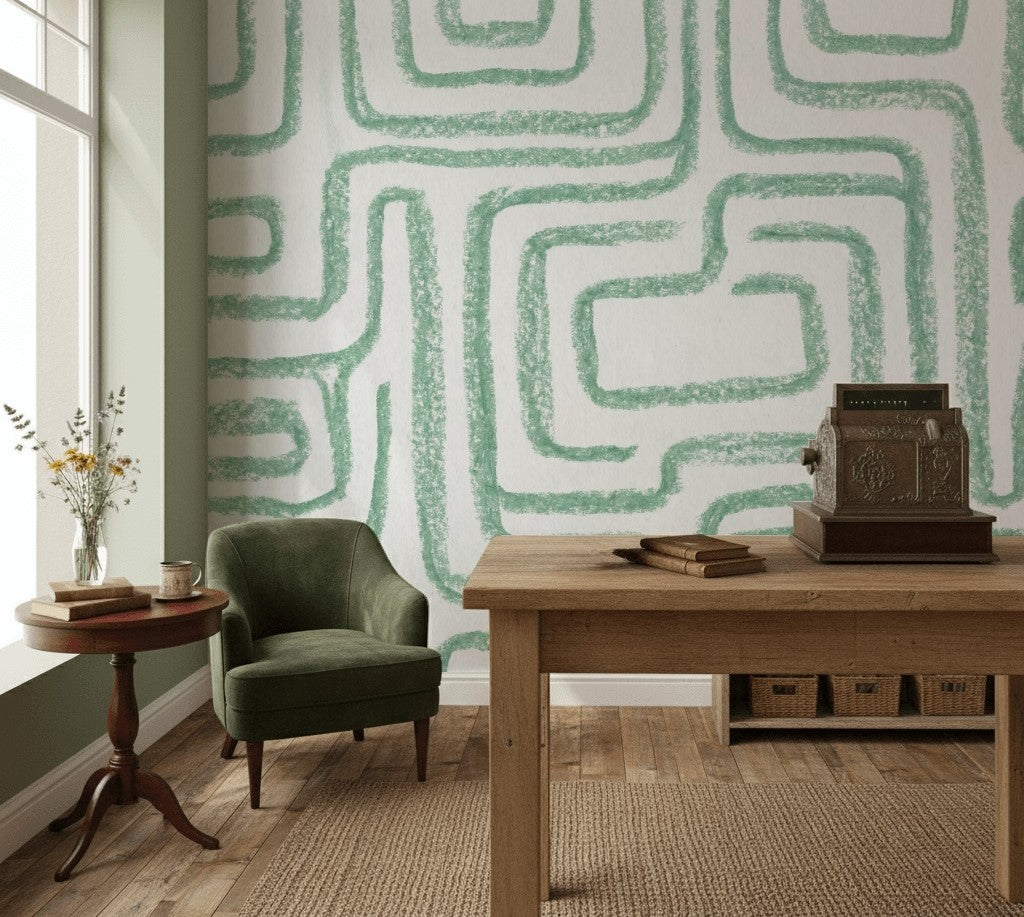 White Background Wallpaper Minimal Removable Geometric Wall Decor