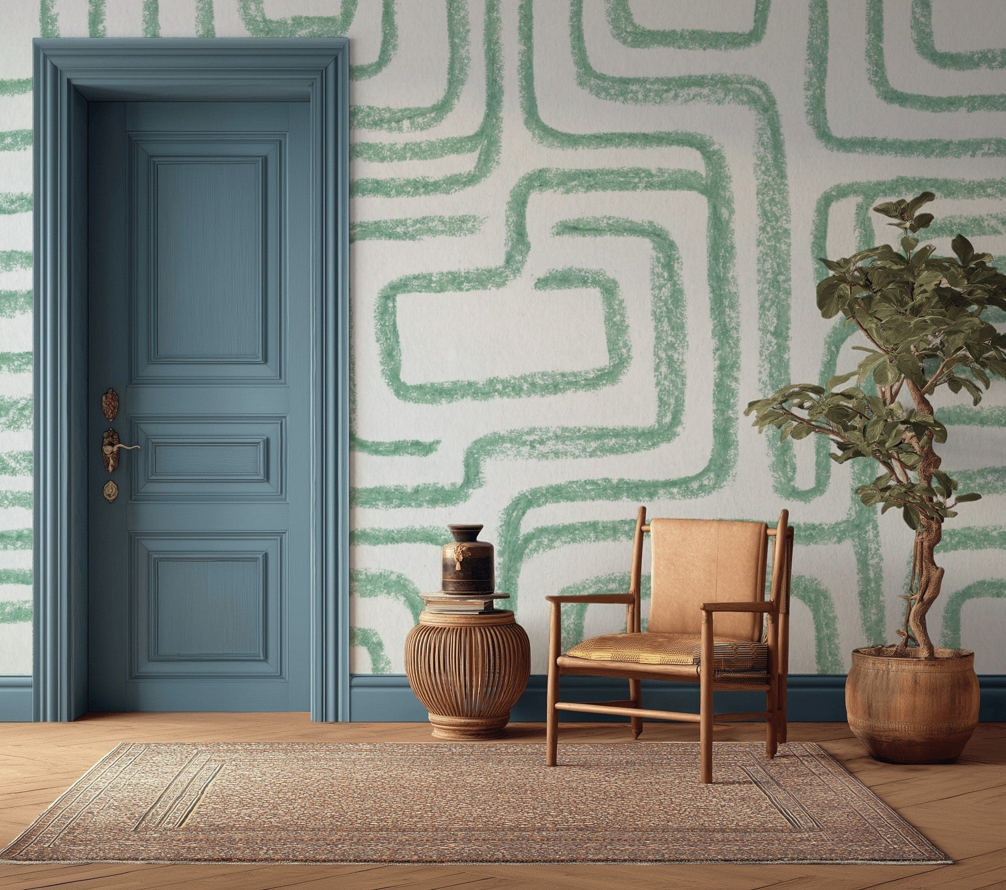 White Background Wallpaper Minimal Removable Geometric Wall Decor